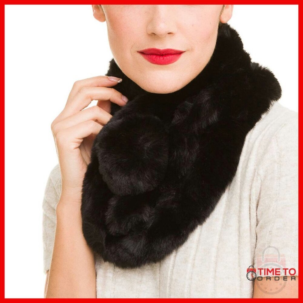 Faux Fur Scarf Neck Shrug for Women Winter Warm Accessory